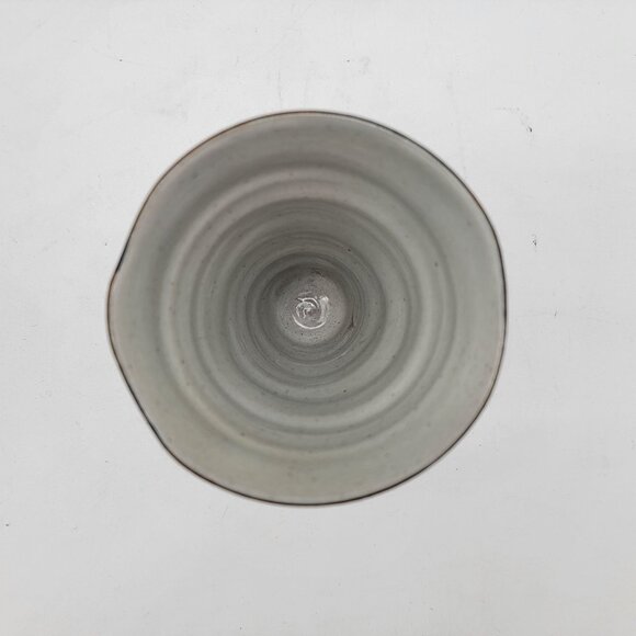 Asian Ribbed Flare Black Pottery Vase - Picture 2 of 4